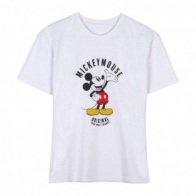 T-shirt à manches courtes femme Mickey Mouse Blanc XL
