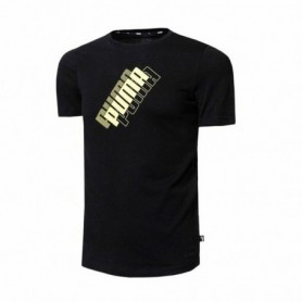 T-shirt à manches courtes enfant Puma Power Logo Noir 9-10 Ans