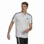 Polo à manches courtes homme Adidas Primeblue 3 Stripes Blanc S