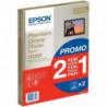 EPSON Papier photo brillant premium - 255g/m2 - A4 - 2x15 fe 31,99 €