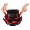 TEFAL Set de 4 protecteurs de poele K2203004 38x36x1cm rouge 21,99 €