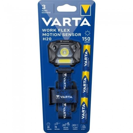 Varta WORK FLEX MOTION SENSOR H20 Noir, Bleu Lampe frontale LED