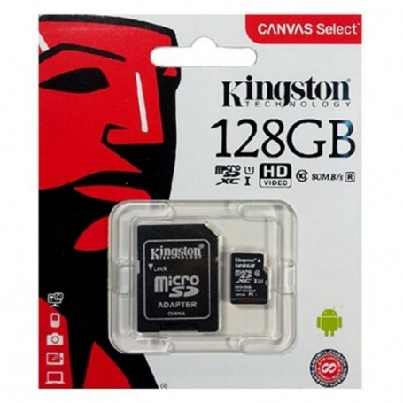 Kingston Technology Carte micSDXC Canvas Select Plus 100R A1 C10 de 128 Go + ADP