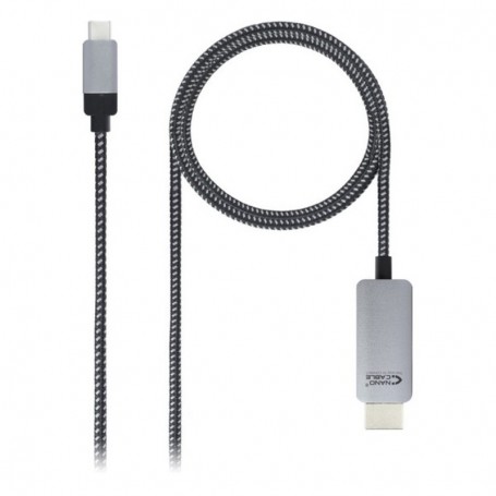 NanoCâble 10.15.5102 câble vidéo et adaptateur 1,8 m USB Type-C HDMI Aluminium, Noir