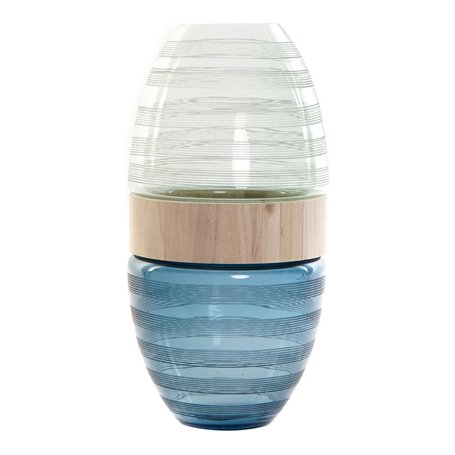 Vase DKD Home Decor Bleu Menthe Bois Verre Moderne (21 x 21 x 43 cm)