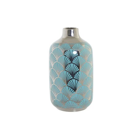 Vase DKD Home Decor 13 x 13 x 26 cm Porcelaine Turquoise Oriental Chro