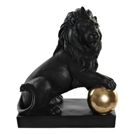 Figurine Décorative DKD Home Decor RF-181551 Noir Doré Résine Lion 38 