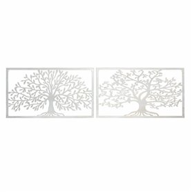 Décoration murale DKD Home Decor 84,5 x 1 x 49 cm Arbre Blanc Cottage 