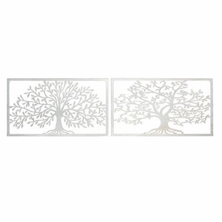 Décoration murale DKD Home Decor 84,5 x 1 x 49 cm Arbre Blanc Cottage 