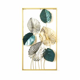 Décoration murale DKD Home Decor Doré Métal Vert (50 x 8.3 x 91 cm)