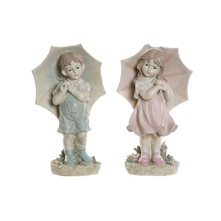 Figurine Décorative DKD Home Decor 28 x 20 x 48,5 cm Bleu Rose Enfant 