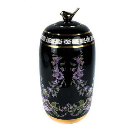 Vase DKD Home Decor Porcelaine Noir Shabby Chic (16 x 16 x 32 cm)