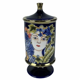 Vase DKD Home Decor Visage Porcelaine Bleu 11 x 11 x 25 cm Multicouleu