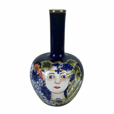 Vase DKD Home Decor Visage Porcelaine Bleu Multicouleur 17 x 17 x 30 c