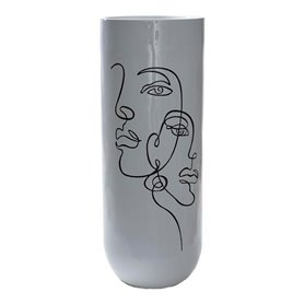 Vase DKD Home Decor Abstrait Blanc Résine Moderne (35 x 35 x 90 cm)