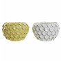 Vase DKD Home Decor 24,5 x 24,5 x 17 cm Blanc Grès Moderne Avec relief