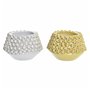 Vase DKD Home Decor Blanc Grès Moderne Moutarde 20 x 20 x 13 cm (2 Uni