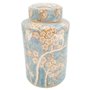 Vase DKD Home Decor Porcelaine Bleu Orange 18 x 18 x 30 cm Oriental