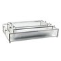 Jeux de plateaux DKD Home Decor Verre Métal Transparent (31 x 18 x 5,5