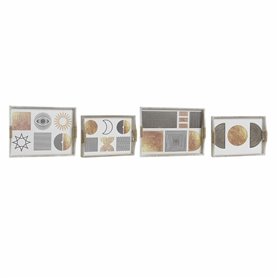 Jeux de plateaux DKD Home Decor Noir Doré Blanc 40 x 30 x 6 cm (2 Unit