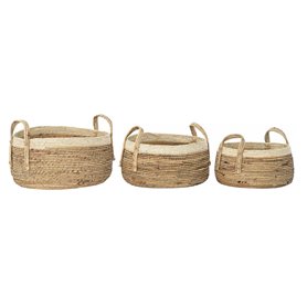Set de basket DKD Home Decor Tropical Fibre naturelle Joncs (45 x 45 x
