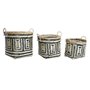 Set de basket DKD Home Decor Noir Naturel Bambou 40 x 38 x 38 cm