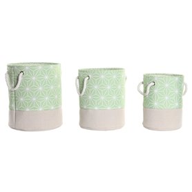 Set de basket DKD Home Decor Polyester EVA Géométrique (30 x 30 x 35 c