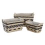 Set de basket DKD Home Decor Polyester Colonial Fibre (38 x 26 x 24 cm