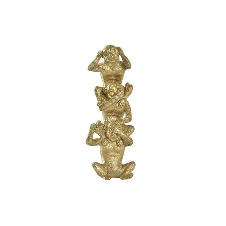 Figurine Décorative DKD Home Decor Doré Singes 9 x 7 x 25 cm