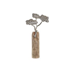 Figurine Décorative DKD Home Decor Tronc Argenté Arbre Marron Aluminiu