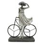 Figurine Décorative DKD Home Decor Femme Argenté Bicyclette Métal Rési