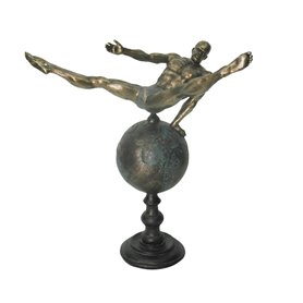 Figurine Décorative DKD Home Decor Monde Doré Résine Gymnaste Moderne 