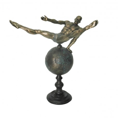 Figurine Décorative DKD Home Decor Monde Doré Résine Gymnaste Moderne 