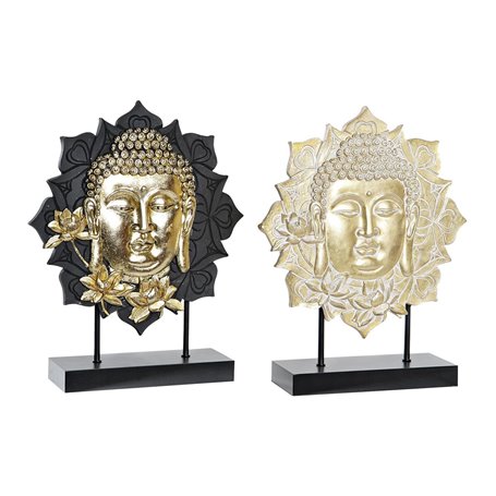 Figurine Décorative DKD Home Decor 27 x 8 x 33,5 cm Noir Doré Buda Ori