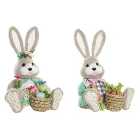 Figurine Décorative DKD Home Decor 28 x 22 x 40 cm Marron Lapin Vert M
