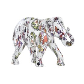 Figurine Décorative DKD Home Decor 23 x 9 x 17 cm Eléphant Blanc Multi