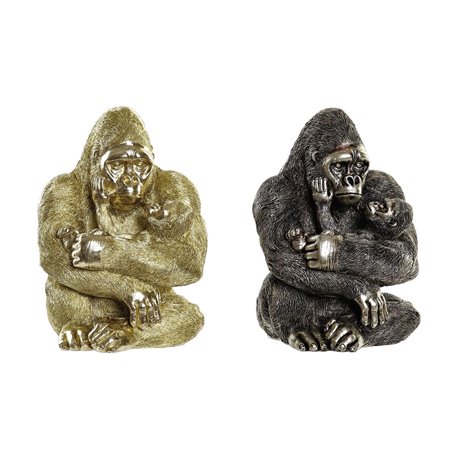 Figurine Décorative DKD Home Decor 22 x 23,5 x 31 cm Argenté Doré Colo