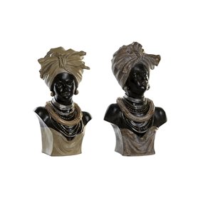 Figurine Décorative DKD Home Decor Noir Beige Colonial Africaine 22 x 