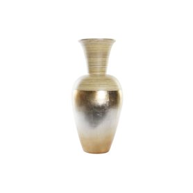 Vase DKD Home Decor Naturel Argenté Doré Nacre noire Bambou Tropical F