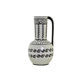 Vase DKD Home Decor 15 x 15 x 28 cm Porcelaine Noir Blanc Colonial