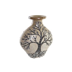 Vase DKD Home Decor Arbre Verre Noir Beige Terre cuite (30 x 15 x 33,5