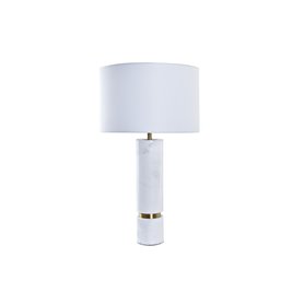 Lampe de bureau DKD Home Decor Blanc Doré Métal Marbre 50 W 220 V 41 x