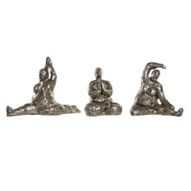 Figurine Décorative DKD Home Decor 11 x 22,5 x 17 cm Doré Yoga (3 Unit