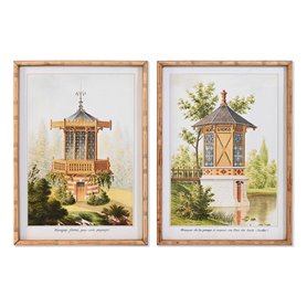 Cadre DKD Home Decor Sapin Verre Oriental 50 x 3 x 70 cm 50 x 70 x 2,8