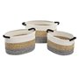 Set de basket DKD Home Decor Beige Coton Fibre naturelle (42 x 32 x 24