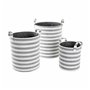 Set de basket DKD Home Decor Gris Rayures Coton (3 Pièces) (35 x 35 x 