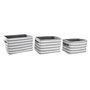 Set de basket DKD Home Decor Gris Rayures Coton (42 x 32 x 25 cm) (3 P