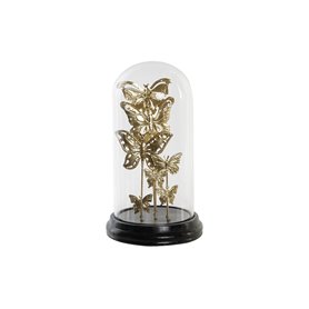 Figurine Décorative DKD Home Decor Verre Noir Doré Métal Papillons (18