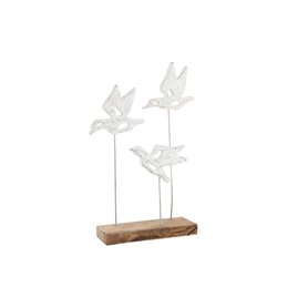 Figurine Décorative DKD Home Decor Marron Blanc Fer Bois de manguier O