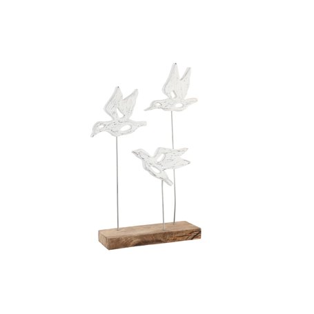 Figurine Décorative DKD Home Decor Marron Blanc Fer Bois de manguier O